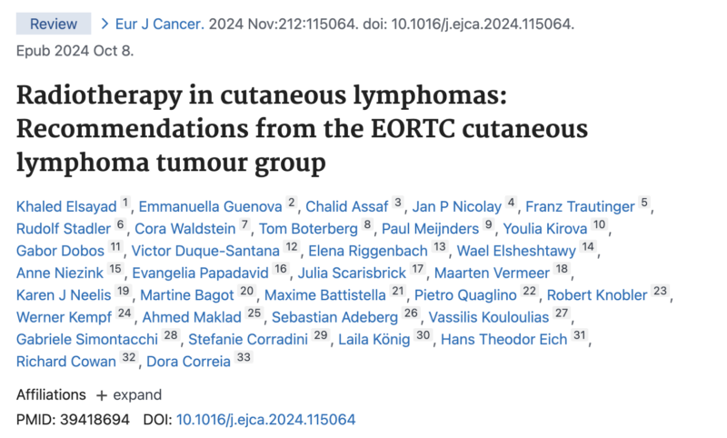 EORTC Recommendations for Radiotherapy in Cutaneous Lymphomas